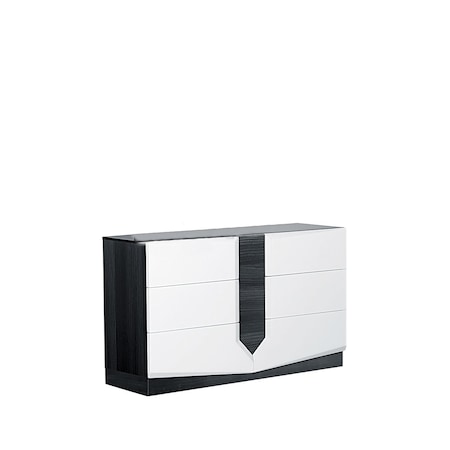 Global Furniture Usa Contemporary High Gloss Hudson White Hg Dresser 1140